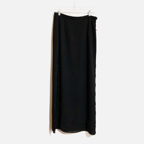 Dress Barn Collection Black Embellished Lined Maxi Skirt. Size 10 NWT - Picture 1 of 10